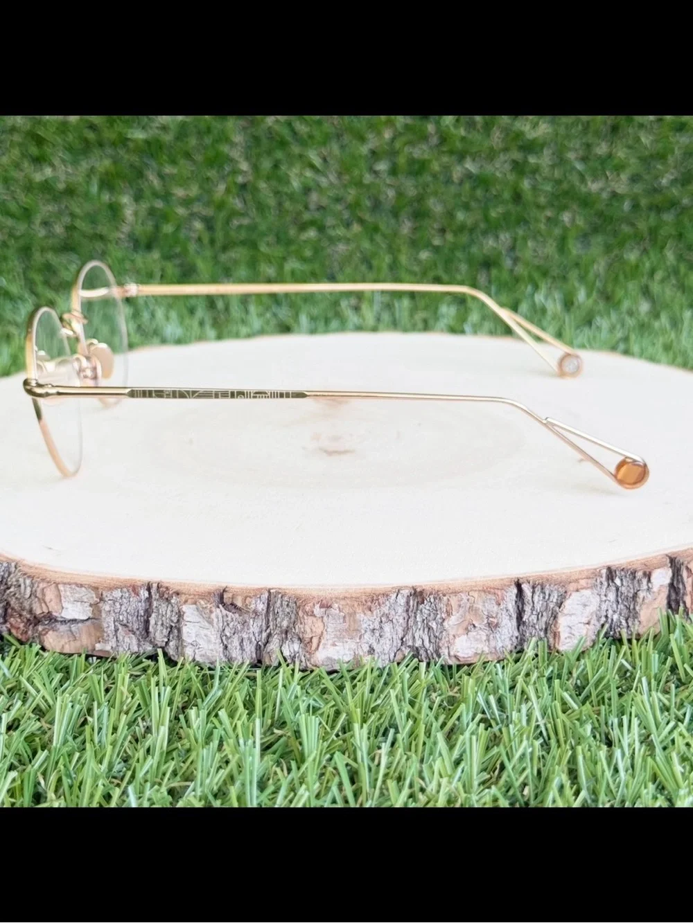 AHLEM Monge Eyeglasses Frame Champagne Gold 22k Electroplated Handmade France